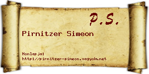 Pirnitzer Simeon névjegykártya